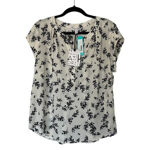 41 Hawthorn | Size XL | Morey Split Neck Short Sleeve Blouse | NWT